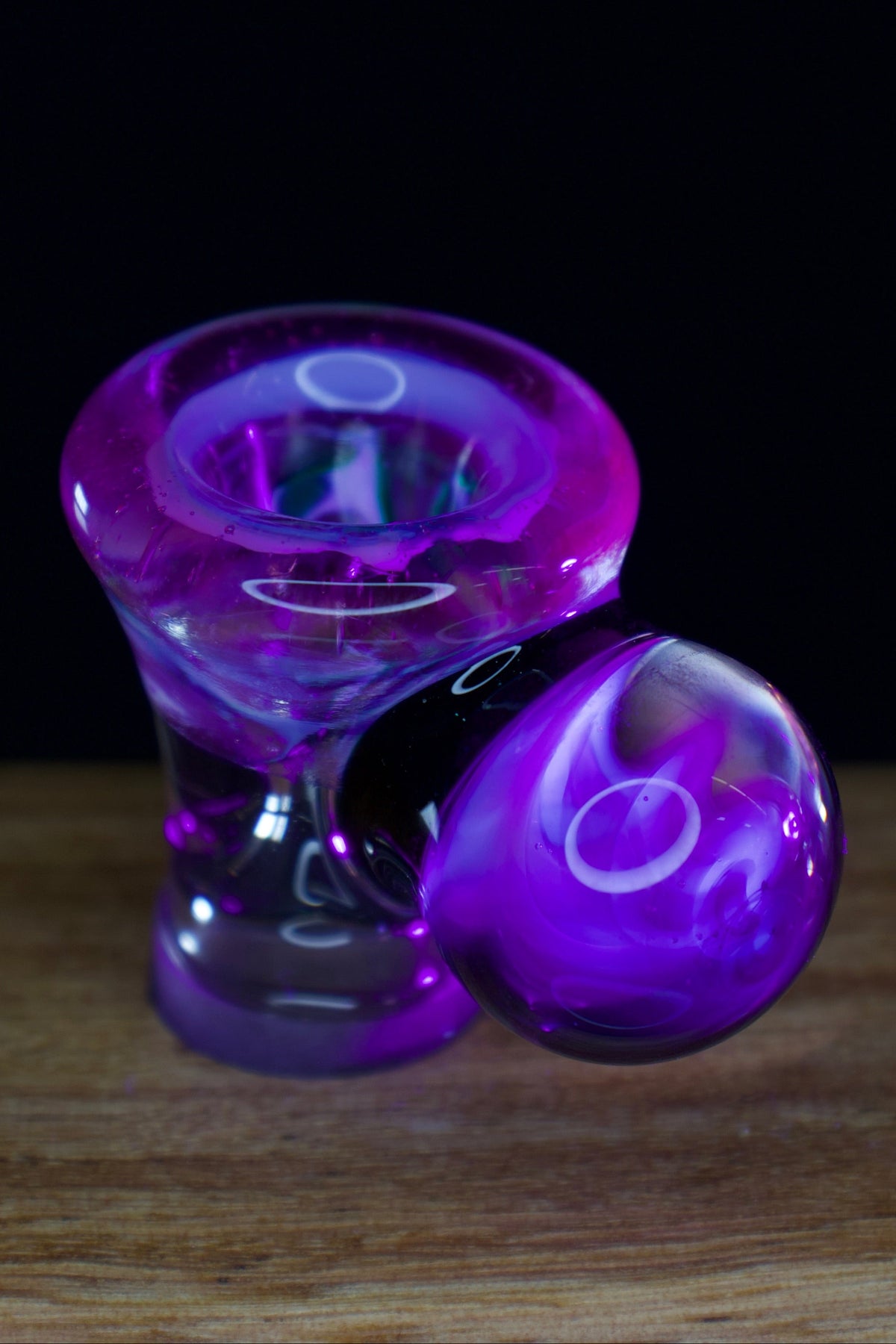 Golovin Glass – UV Reactive 14mm Violet Nebula Bowl