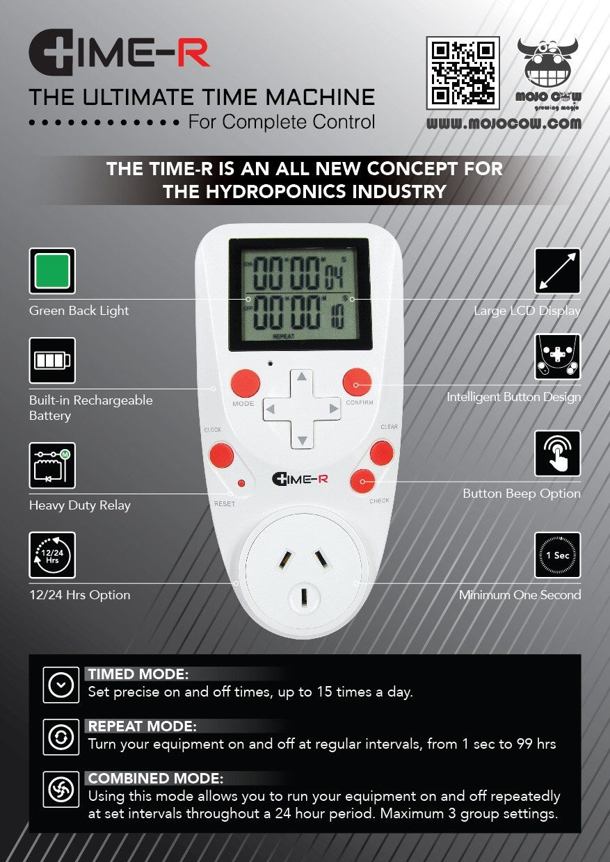 TIME-R - Digital Minute/Seconds Timer/Pump Timer/Hydroponic Timer
